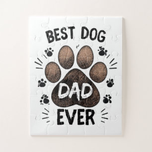 Puzzle Meilleur Papa Chien Ever – Empreinte de Patte Mign