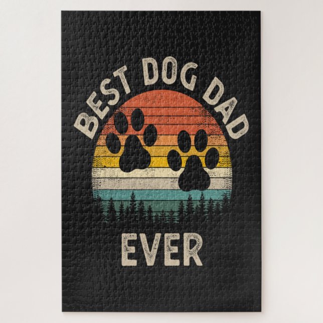 Puzzle Meilleur Papa Chien Vintage Ever (Vertical)