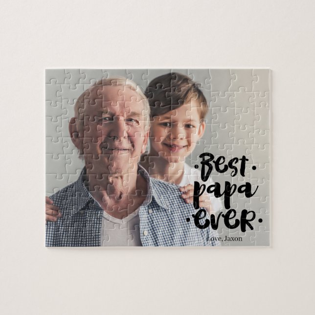 Puzzle Meilleur Papa du Monde Cadeau Personnalisé avec Ph (Horizontal)