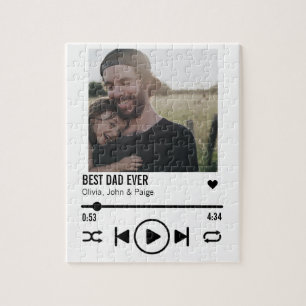Puzzle Meilleur Papa Jamais Personnalisé Photo Chanson Pl