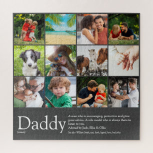Puzzle Meilleur Papa Père Définition 12 Photo Gris