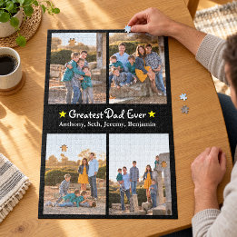 Puzzle Meilleur papa personnalisé avec 4 photos pour la f