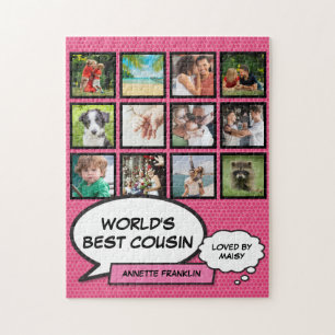 Puzzle Meilleure Cousine 12 Collage Photo Rose Fun Comic