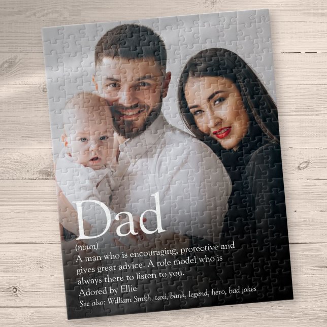Puzzle Meilleure définition de papa photo (Best Dad Ever Definition Photo Jigsaw Puzzle)