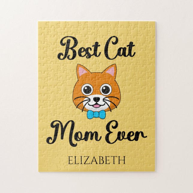 Puzzle Meilleure maman chatte jamais personnaliser (Vertical)