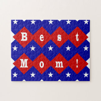 Puzzle Meilleure maman en forme de diamant patriotique