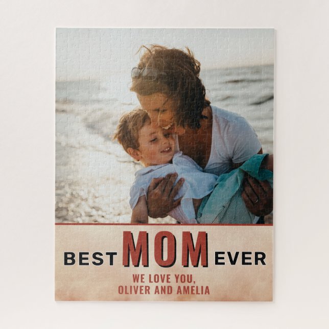 Puzzle Meilleure maman Ever aquarelle Mère`Jour Photo (Vertical)