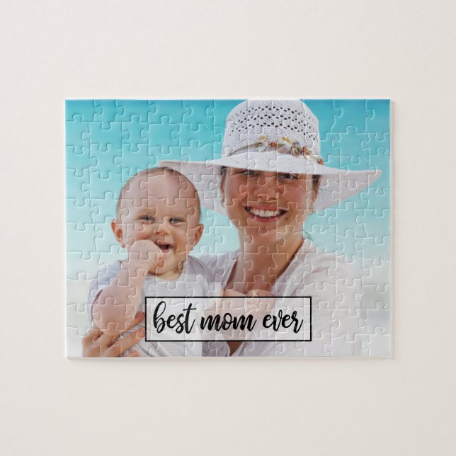 Puzzle Meilleure maman Jamais Photo personnalisée Script  (Horizontal)