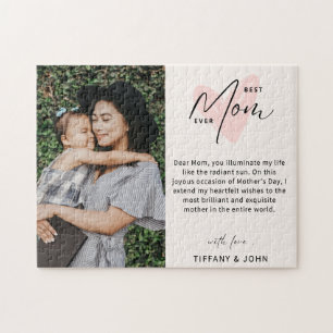 Puzzle Meilleure Maman Jamais Rose Coeur Script mignon Me