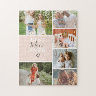 Puzzle Meilleure maman jamais script 6 photo collage gril