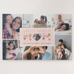 Puzzle Meilleure maman photo Collage & motifs floraux du