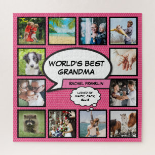 Puzzle Meilleure Mamie du Monde 12 Collage Photo Amusant