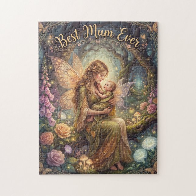 Puzzle "Meilleure Mère du Monde" Illustration Fantastique (Vertical)
