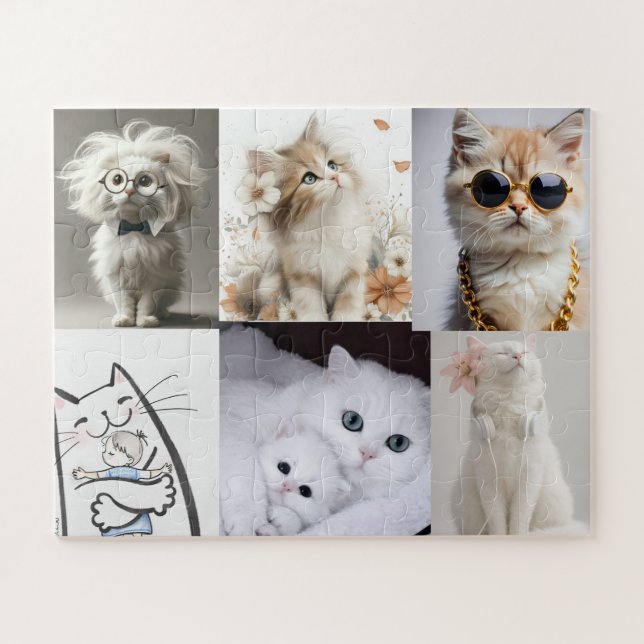 Puzzle Meilleure photo de chat maman personnalisée (Horizontal)
