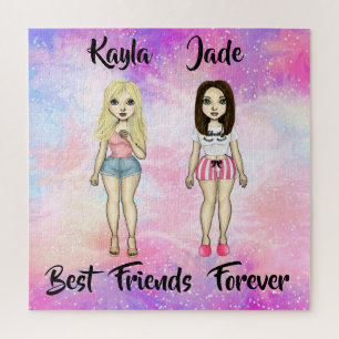 Puzzle Meilleurs amis Forever Blonde et Brunette Custom