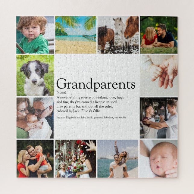 Puzzle Meilleurs Grands-parents Définition 12 Collage Pho (Vertical)
