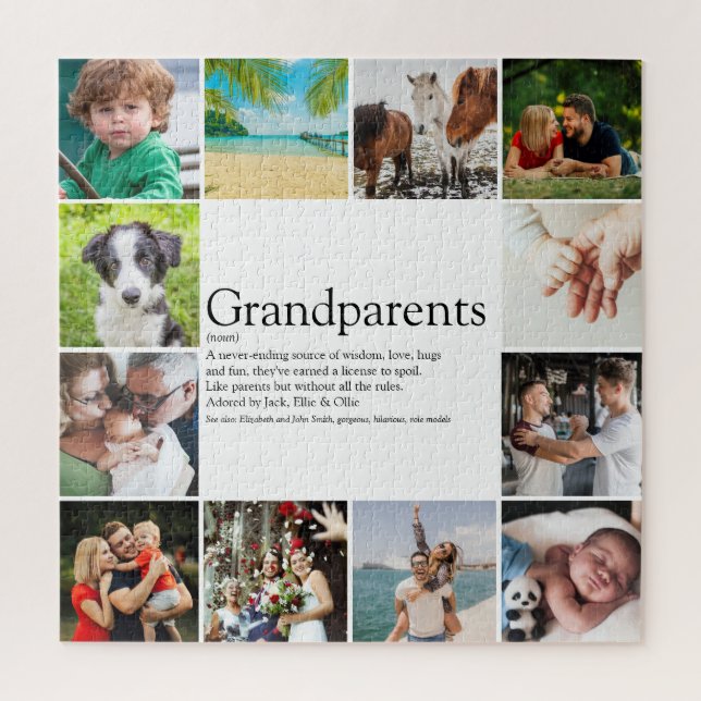 Puzzle Meilleurs Grands-parents Définition 12 Photo Colla (Vertical)