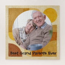 Meilleurs Grands-Parents Retro Photo Aquarelle