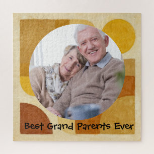 Puzzle Meilleurs Grands-Parents Retro Photo Aquarelle