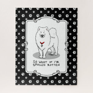 Puzzle Mélange Dog Samoyé Dog Mignonne Attitude drôle