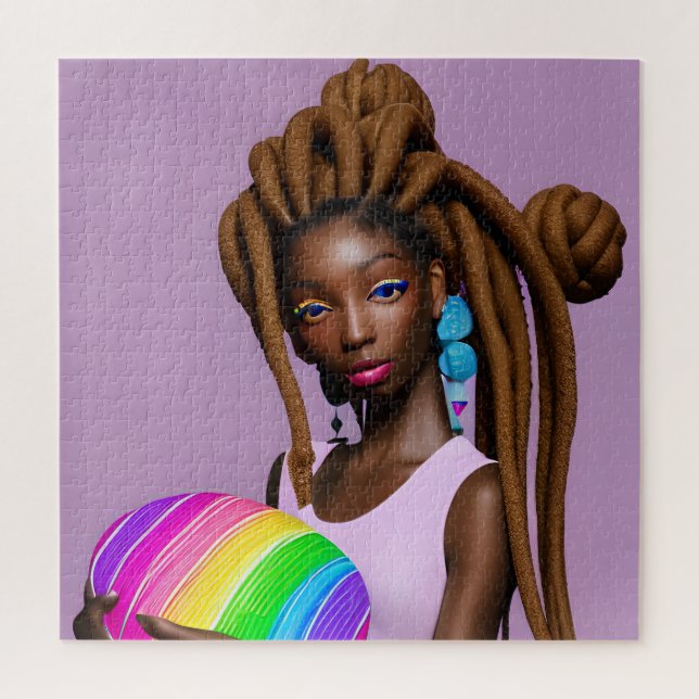 Puzzle Melanin Easter Rainbow Spring Sista Girl Birthday (Vertical)
