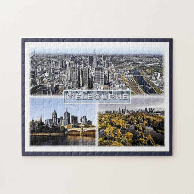 Puzzle Melbourne - Australie - Mosaïque - (Horizontal)