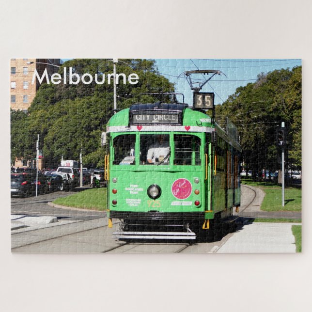 Puzzle Melbourne: green city tram, Victoria, Australia (Horizontal)