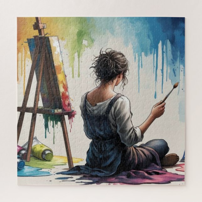 Puzzle Mélodie artistique : La Peintre de fille dans une  (Vertical)