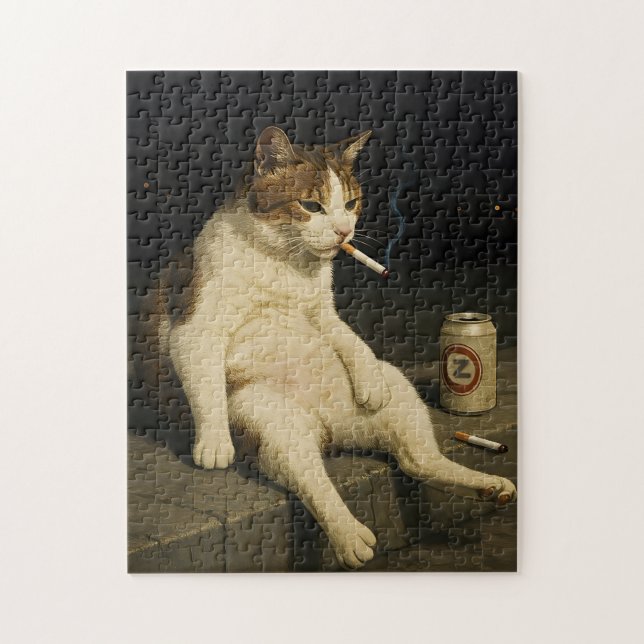 Puzzle Mème de chaton cigarette drôle de chat qui fume Ge (Vertical)