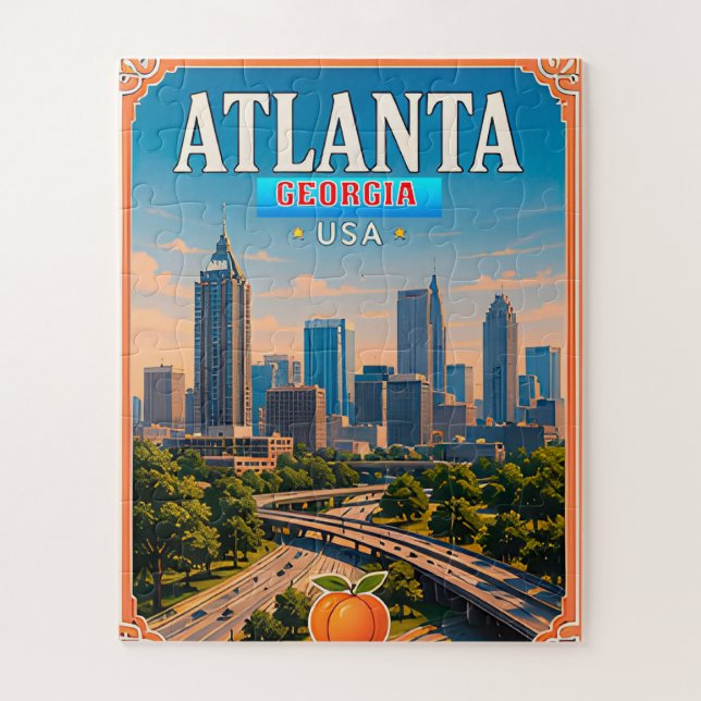 Puzzle Mémoire de vacances à Atlanta Géorgie 🍑 (Vertical)