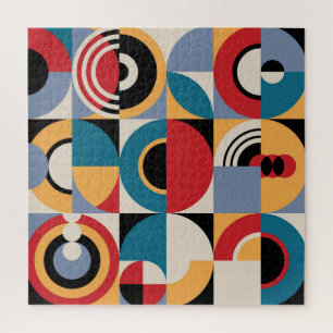 Puzzle Memphis Abstrait : Style Vintage géométrique.
