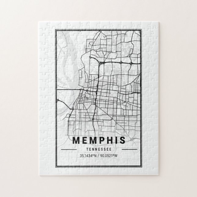 Puzzle Memphis Tennessee USA Cities Travel City Map (Vertical)