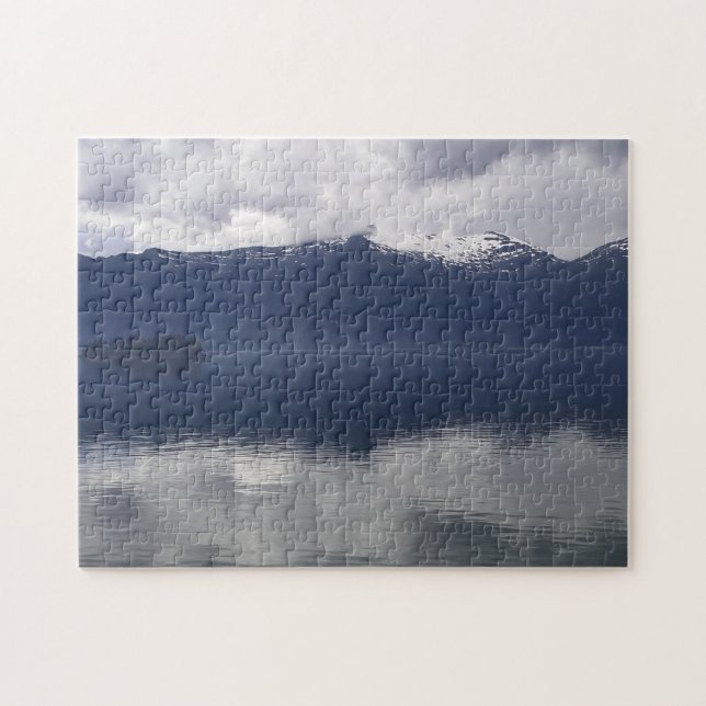 Puzzle Mer d'Alaska brumeuse aux nuances de bleu (Horizontal)