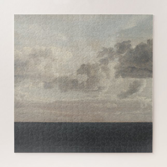 Puzzle Mer sombre, Huile sur toile, art vintage, (Horizontal)