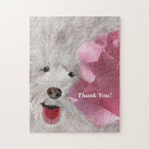 Puzzle Merci Labradoodle et Rose 