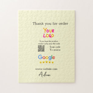 Puzzle Merci scan QR de l'avis Google entreprise