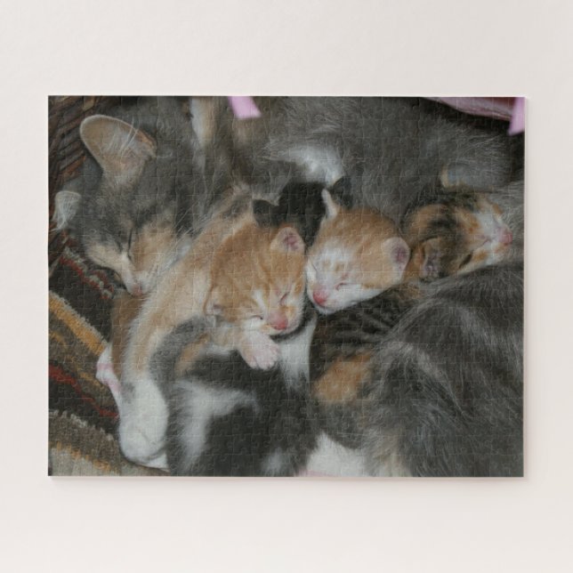 Puzzle Mère Chat et bébé Chatons (Horizontal)