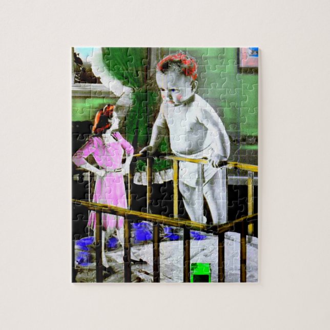 Puzzle Mère des années 1940 et son bébé géant (Vertical)