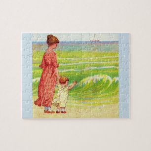 Puzzle mère et bébé sur la plage