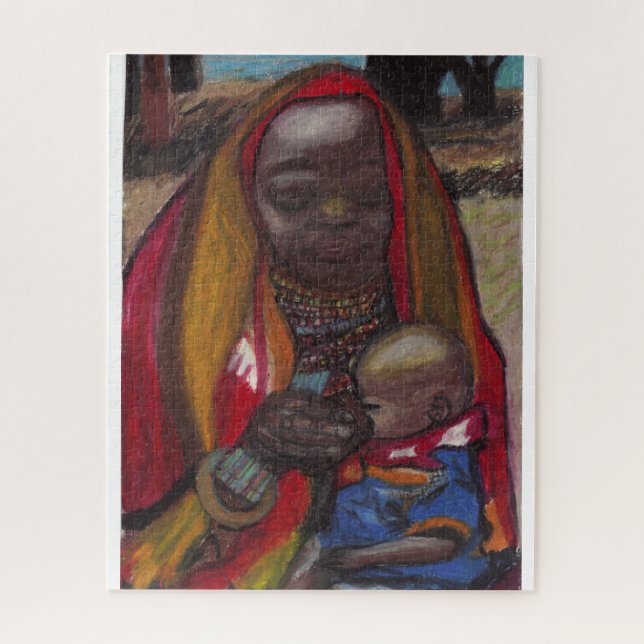 PUZZLE MÈRE ET ENFANT AFRICAINS (Vertical)