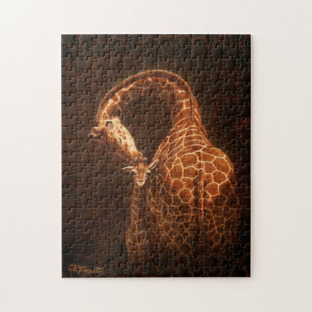 Puzzle Mère Giraffe et bébé (Vertical)