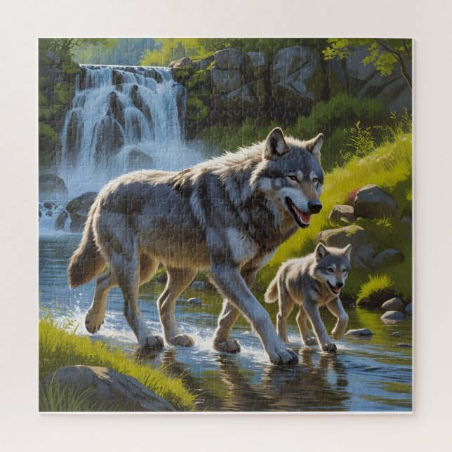 Puzzle Mère louve et son louveteau (Vertical)