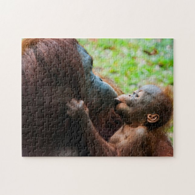 Puzzle Mère orang-outan et bébé (Horizontal)