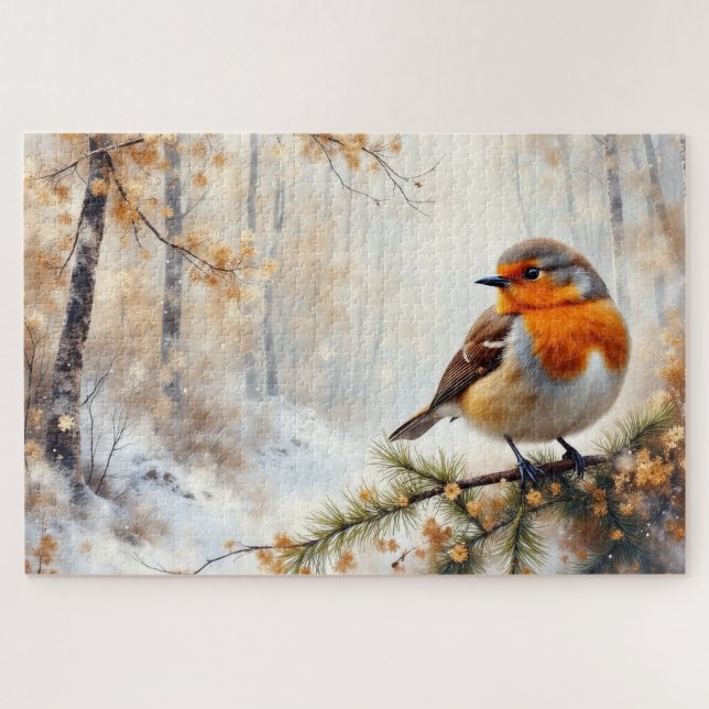 Puzzle merle d'hiver (Horizontal)