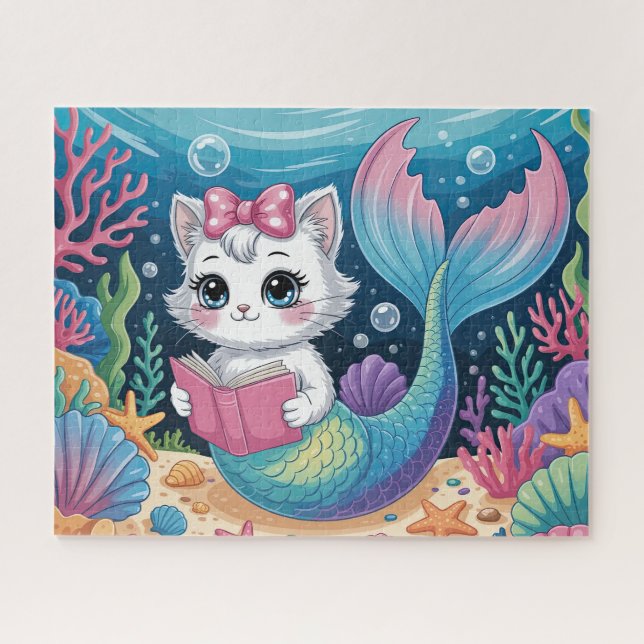 Puzzle Mermaid Cat (Horizontal)