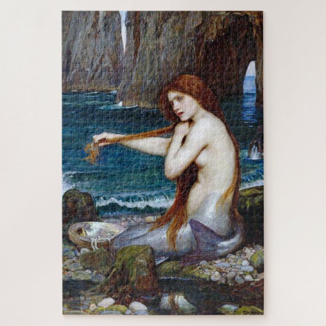 Puzzle Mermaid, John William Waterhouse (Vertical)