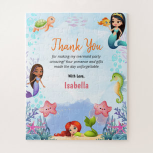 Puzzle Mermaid Magique Mer Anniversaire Fille Merci Cinq