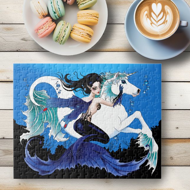 Puzzle Mermaid Sea Horse Fairy Blue (Créateur téléchargé)
