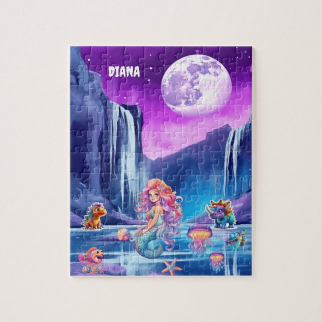 PUZZLE MERMAID VIBRANT, DINOSAURE, CRÉATURES DE MER PUZZL (Vertical)
