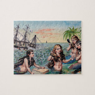 Puzzle Mermaid Vintage Antique Magie Nautique